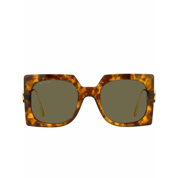 New! Etro ETRO0026/S EPZQT Elegant Havana Square Sunglasses, Authentic